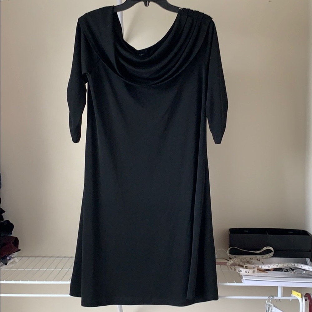 KAREN KANE BLACK COWL NECK DRESS